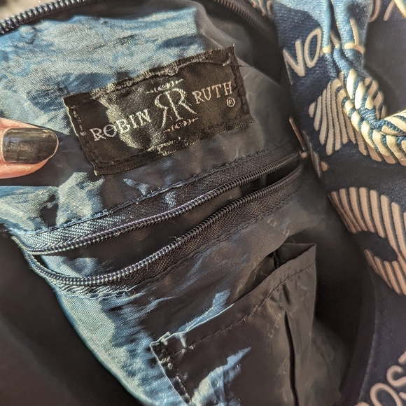 Hurry! Store Close Next Week!! Robin Ruth Boston Logo Denim Shoulder Bag - Picture 3 of 3